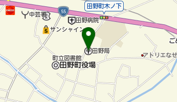 田野郵便局の地図画像