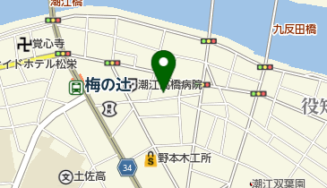 高知潮江郵便局の地図画像