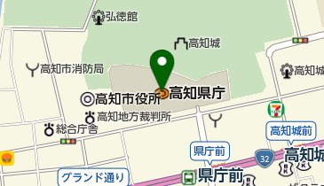 高知県庁内郵便局の地図画像