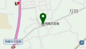 荒尾万田郵便局の地図画像