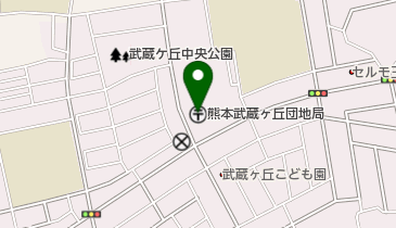 熊本武蔵ヶ丘団地郵便局の地図画像