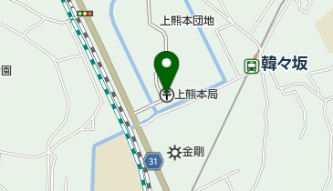 上熊本郵便局の地図画像
