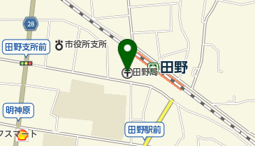 田野郵便局の地図画像
