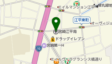 宮崎江平郵便局の地図画像