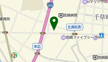 宮崎高松通郵便局の地図画像