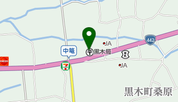 黒木郵便局の地図画像