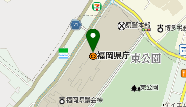 福岡県庁内郵便局の地図画像