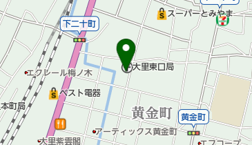 大里東口郵便局の地図画像