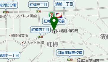 八幡紅梅四郵便局の地図画像