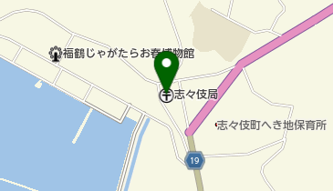 志々伎郵便局の地図画像