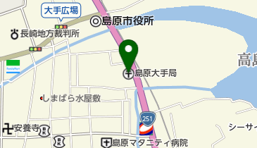 島原大手郵便局の地図画像