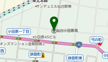 仙台小田原郵便局の地図画像