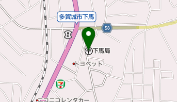 下馬郵便局の地図画像
