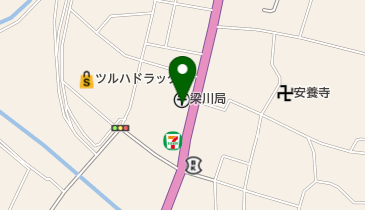 梁川郵便局の地図画像