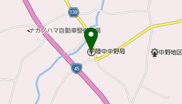 陸中中野郵便局の地図画像