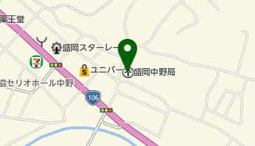 盛岡中野郵便局の地図画像