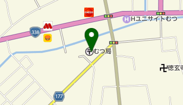 むつ郵便局の地図画像