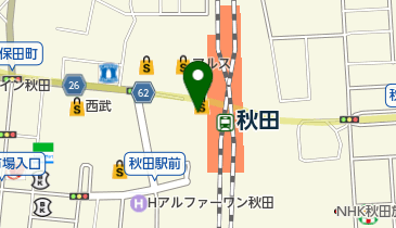 秋田駅トピコ郵便局の地図画像