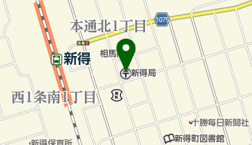 新得郵便局の地図画像