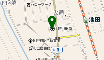 十勝池田郵便局の地図画像
