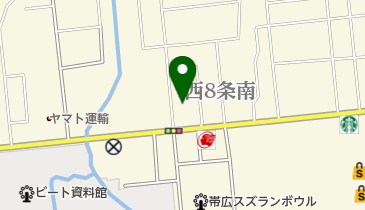 帯広西八条郵便局の地図画像