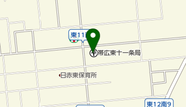 帯広東十一条郵便局の地図画像