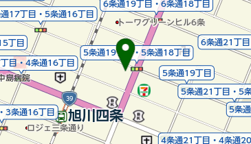 旭川五条郵便局の地図画像