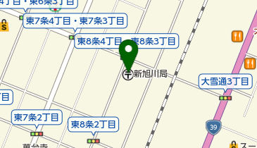 新旭川郵便局の地図画像