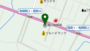 滝川有明郵便局の地図画像