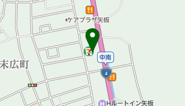 セブンイレブン 矢板中南店(じてんしゃの駅)の地図画像