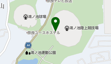 奈良市鴻ノ池陸上競技場(ならクル)の地図画像