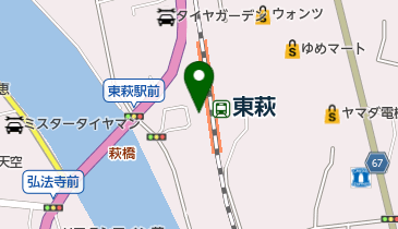 東萩駅(サイクルエイド)の地図画像