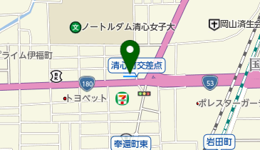 ファミリーマート 岡山清心女子大前店(ハレいろ・サイクリング OKAYAMA 協力店)の地図画像