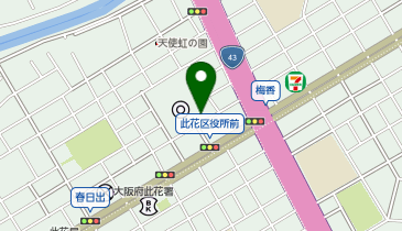 J-09.此花区役所 (ドコモ・バイクシェア)の地図画像