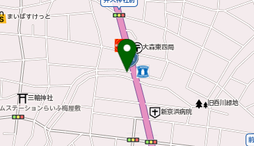 K1-115.旧呑川緑地(大森中三丁目) (ドコモ・バイクシェア)の地図画像