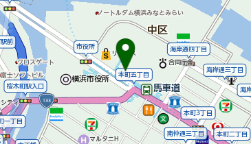 012.馬車道駅 (ドコモ・バイクシェア)の地図画像