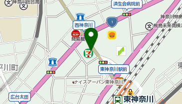 109.セブン-イレブン 横浜西神奈川1丁目店 (ドコモ・バイクシェア)の地図画像