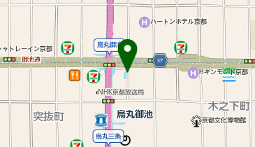 KT009-アーバネックス御池西館(烏丸御池) (bikeshareポート)の地図画像