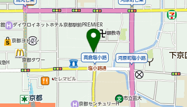 KT168-キーゾーン高倉塩小路店 (bikeshareポート)の地図画像