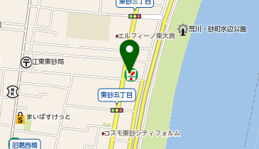 H1-212.セブン-イレブン 江東東砂3丁目 (ドコモ・バイクシェア)の地図画像