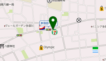 K1-170.セブン-イレブン 大田区本羽田1丁目店 (ドコモ・バイクシェア)の地図画像