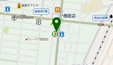 Q-15.セブン-イレブン大阪西田辺町1丁目店1 (ドコモ・バイクシェア)の地図画像