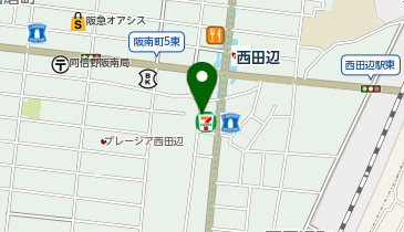 Q-16.セブン-イレブン大阪西田辺町1丁目店2 (ドコモ・バイクシェア)の地図画像