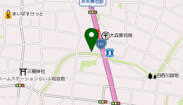 K1-179.旧呑川緑道(大森中3丁目)第二 (ドコモ・バイクシェア)の地図画像