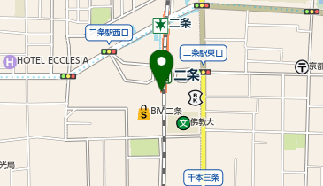 KT381-JR二条駅(西口) (bikeshareポート)の地図画像