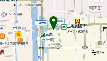 KT439-京阪三条駅(2番出口西)ポート (bikeshareポート)の地図画像