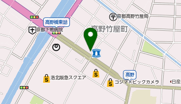 KT548-左京郵便局 (bikeshareポート)の地図画像