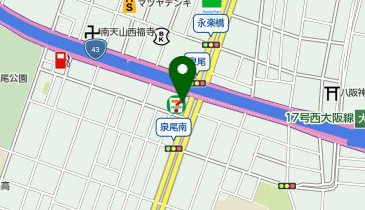 P-27.セブン-イレブン大阪泉尾4丁目店 (ドコモ・バイクシェア)の地図画像