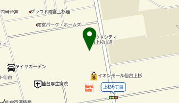 196.イオンモール仙台上杉(北側駐輪場) (ドコモ・バイクシェア)の地図画像