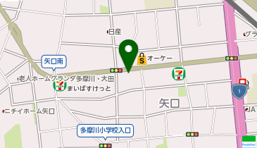 K1-16.ファミリーマート 矢口二丁目店 (ドコモ・バイクシェア)の地図画像